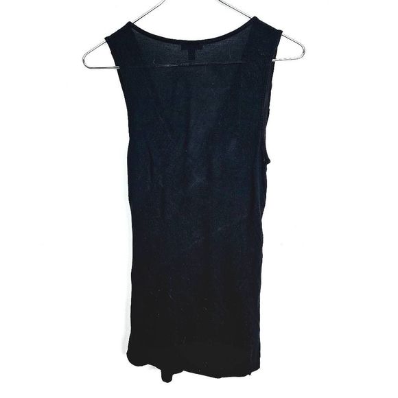 EXPRESS Black Low Cut V Neck Wrap Sleeveless Dress Neutral Top Blouse Size: Med - Picture 5 of 5